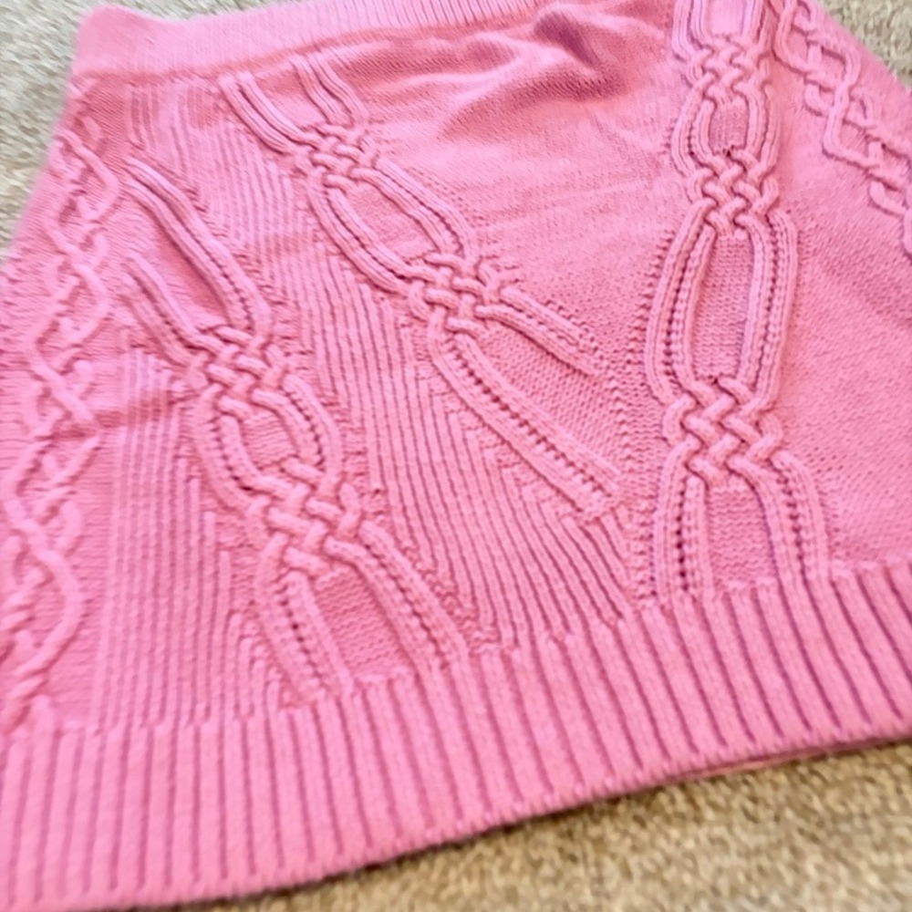 Maeve Anthropologie Cable Knit Sweater Skirt Womens S Pink Coquette Cozy Barbie - Picture 3 of 8